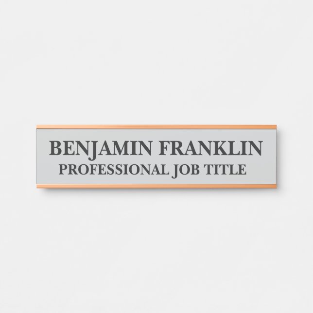 Placa de Porta de Escritório Profissional Moderna (Frente)