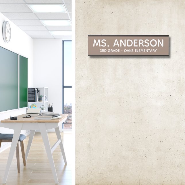 Placa de porta de sala de aula Marrom Mocha (Criador carregado)