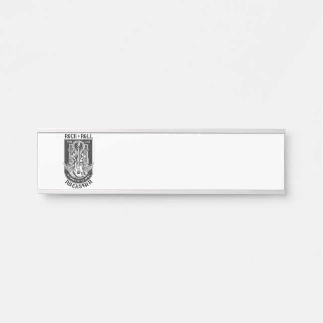 Placa De Porta Design de Guitar Rock (Frente)