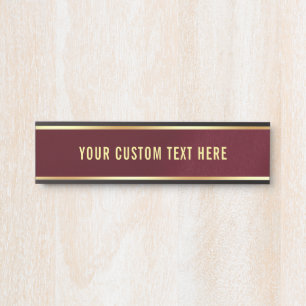 Placa De Porta Design simples moderno seu texto personalizado aqu