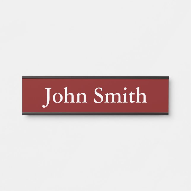 Placa De Porta Desk Name Plate, Standard (2" x 8"), Silver (Frente)