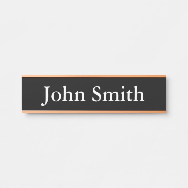 Placa De Porta Desk Name Plate, Standard (2" x 8"), Silver (Frente)