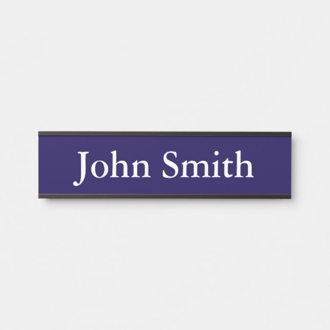 Placa De Porta Desk Name Plate, Standard (2" x 8"), Silver (Frente)