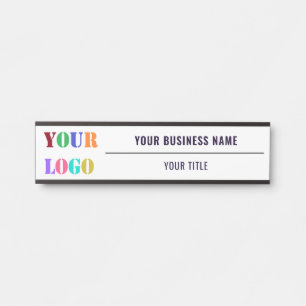 Placa de Porta do Escritório com Nome e Logotipo d