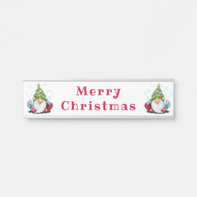 Placa de Porta do Gnome de Natal (Frente)