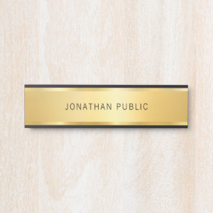 Placa De Porta Dourado elegante, moderno, simples e brilhante