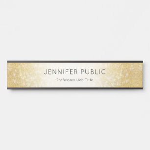 Placa De Porta Dourado Glitter Glamorous Modelo Elegante Moderno