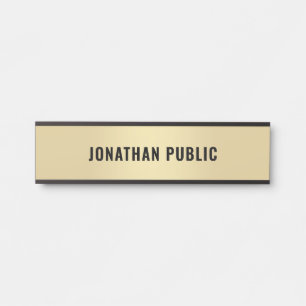 Placa De Porta Dourado visual moderno, simples Design personaliza