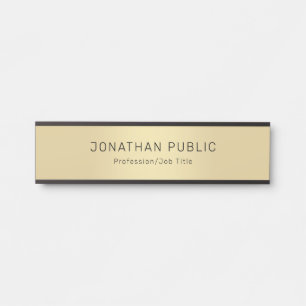 Placa De Porta Elegante de Modelo Dourado preto