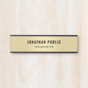 Placa De Porta Elegante, Dourado Modelo personalizado