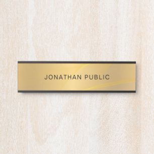 Placa De Porta Elegante Moderno Glamouroso Modelo Dourado Tendênc