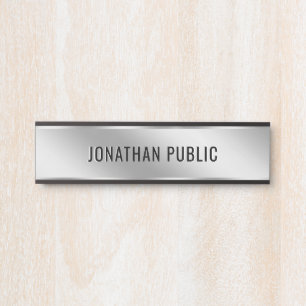 Placa De Porta Elegante Moderno Simples Texto Personalizado Casa