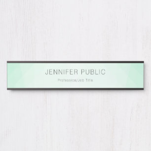 Placa De Porta Elegante Tendy Mint Green Modern Minimalista