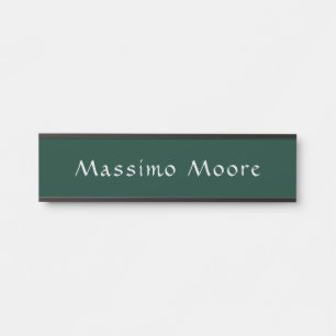 Placa De Porta Elegante Verde Escuro Casual Escrita à Mão Próprio