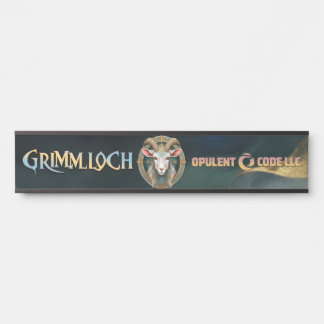 Placa De Porta Emblema de Cabra Grimmloch RPG de Fantasia