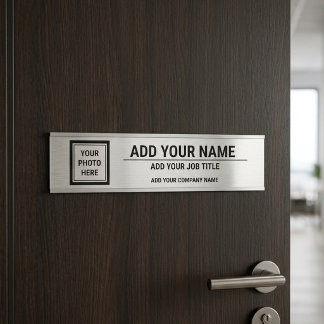 Placa De Porta Enviar Foto Adicionar Nome - Cargo & Nome da Empre