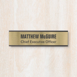 Placa De Porta Escritório Dourado Antecipado
