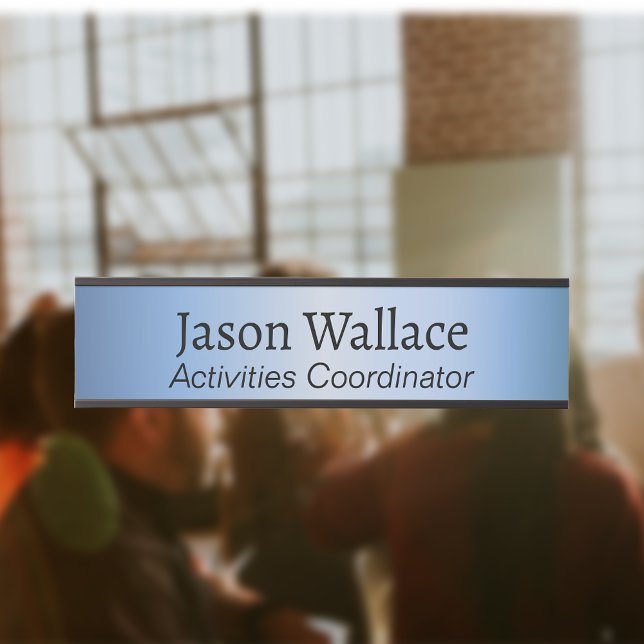 Placa De Porta Escritório Metálico Azul (Criador carregado)