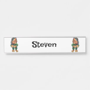Placa De Porta Estandinava - Troll Engraçado Ilustração de Aquare