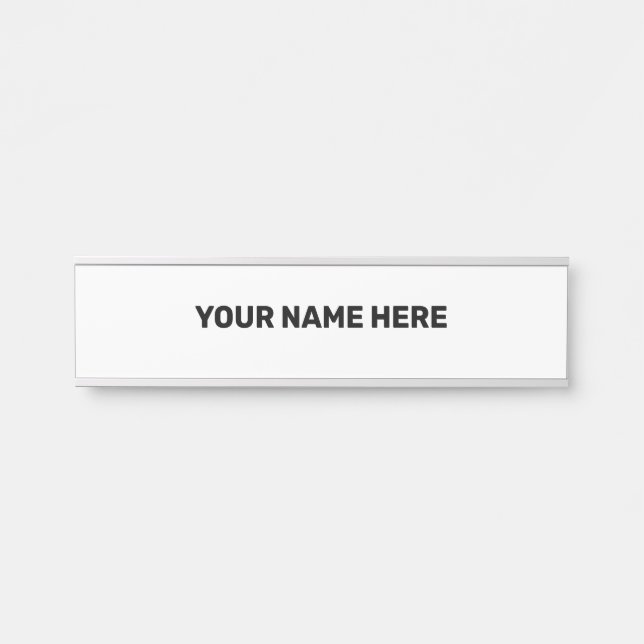 PLACA DE PORTA ESTILO DE TEXTO MÍNIMO SIMPLES (Frente)