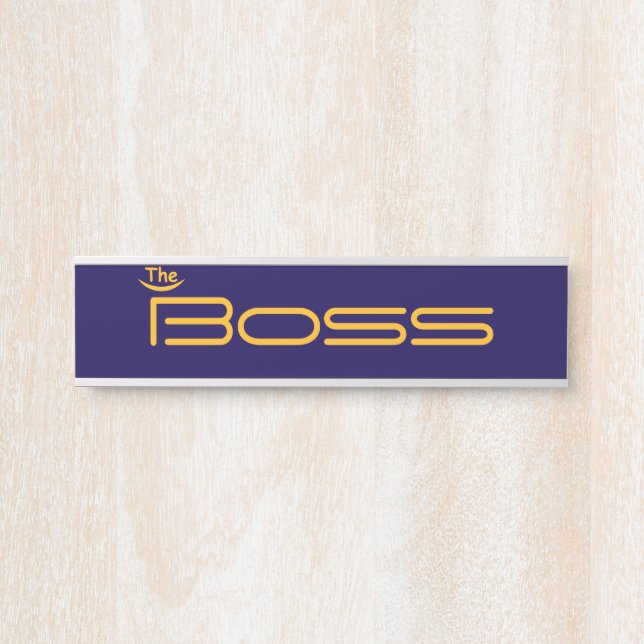 Placa De Porta Estilo Dourado O BOSS (Frente)