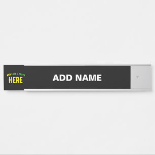 PLACA DE PORTA ESTILO MODERNO PERSONALIZÁVEL PRETO VERIFICADO COM