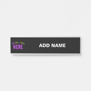 PLACA DE PORTA ESTILOSO MODERNO PERSONALIZÁVEL PRETO VERIFICADO C