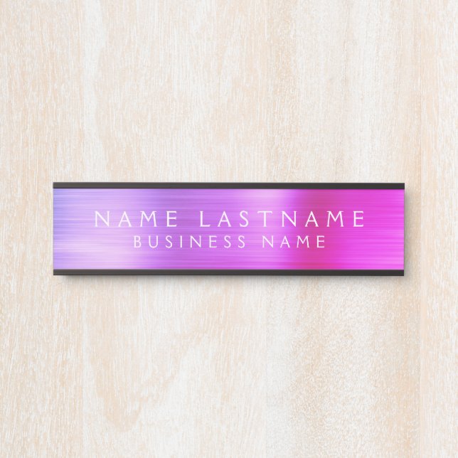 Placa De Porta Executivo Personalizado - Puro-Rosa Profissional (Frente)
