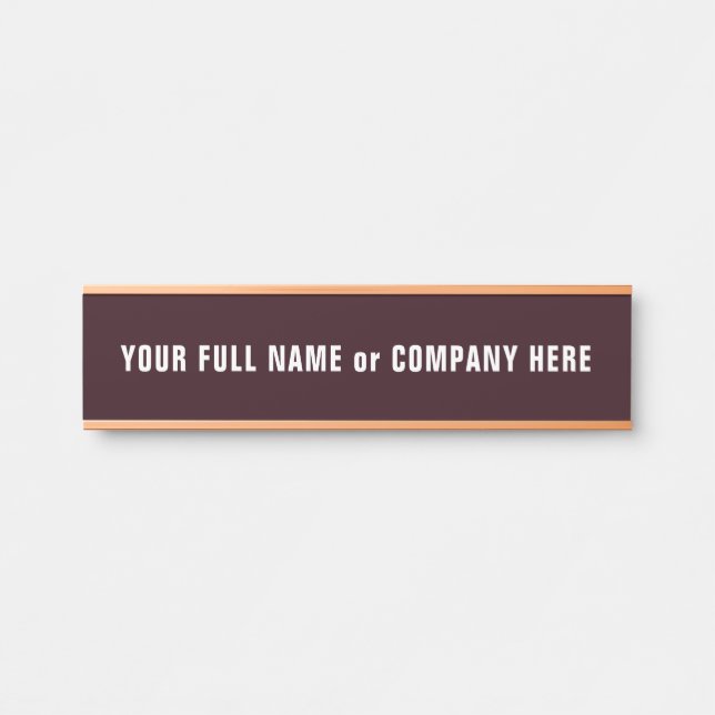 Placa De Porta Exemplo de Sinal de Porta Personalizada Design (Frente)