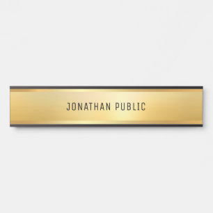 Placa De Porta Faux Dourado Modern Minimalist Glamor Modelo
