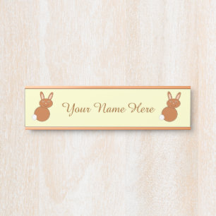 Placa De Porta Felz pascoa Bunny Personalizado