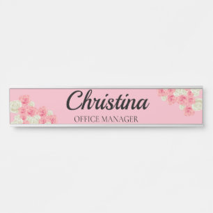 Placa De Porta Floral Glam chique