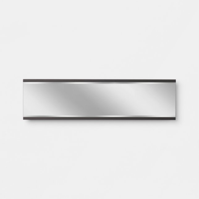 Placa De Porta Fundo Branco Prata para a Casa do Seu Texto (Frente)