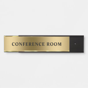 Placa De Porta Fundo Dourado