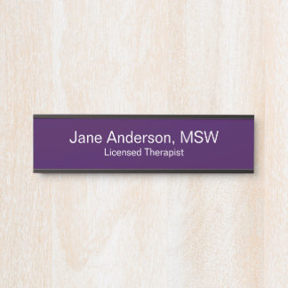 Placa De Porta Gabinete Médico Purple White Specialty