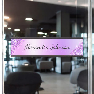 Placa De Porta Gabinete Profissional Moderno Elegante Roxo