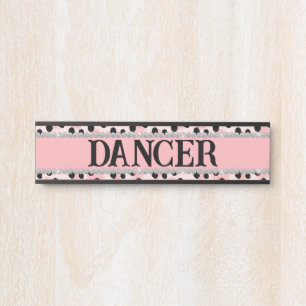 Placa De Porta Garota Rosa Leopard Diamond Stall Personalizado