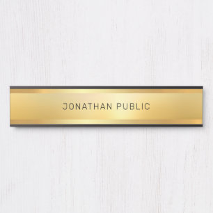 Placa De Porta Glamorous Faux Dourada Trendy Modelo moderno Elega