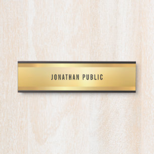 Placa De Porta Glamorous Trendy Faux Dourado Modelo