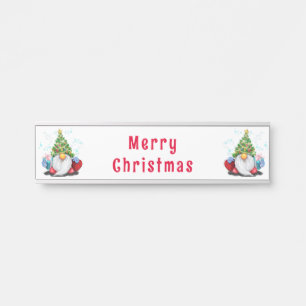 Placa De Porta Gnomos com Presentes de Natal