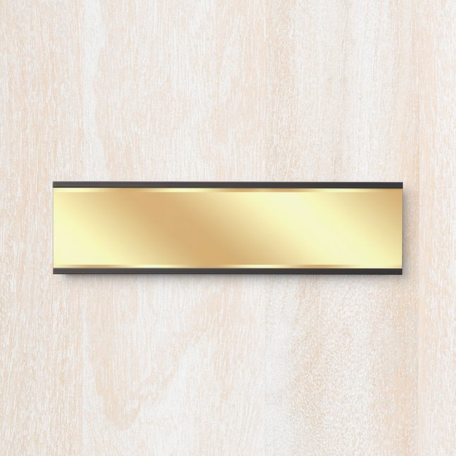 Placa De Porta Gold Background For Your Text Create Your Own (Frente)