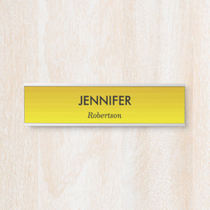 Placa De Porta Gradiente ouro de nome personalizado