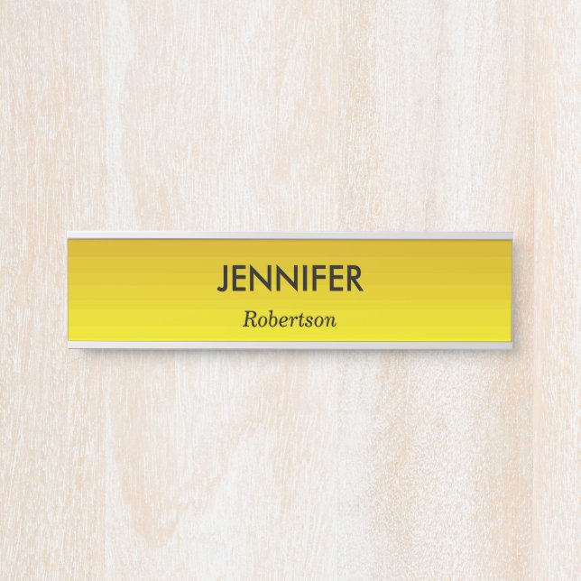 Placa De Porta Gradiente ouro de nome personalizado (Frente)