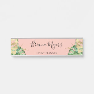 Placa De Porta Greenery Tropical Palm Deixa Pessegueiros