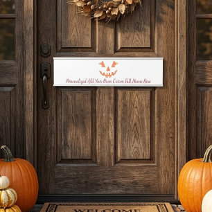 Placa De Porta Halloween da Girly Jack O Lanterna Pumpkin Persona