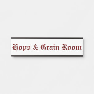 Placa De Porta Hops & Grain Sala Vermelha