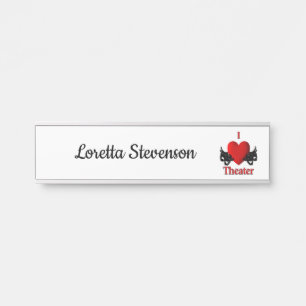Placa De Porta I Heart Theater Personal