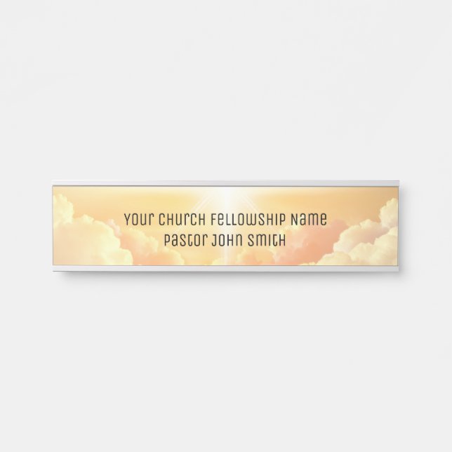 Placa De Porta Igreja Nuvem Celestial Cristã (Frente)