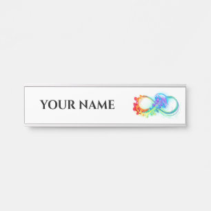 Placa De Porta Infinidade com água-vivas do Arco-Íris