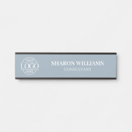 Placa De Porta Interchangeable Dusty Blue Custom Business Logo